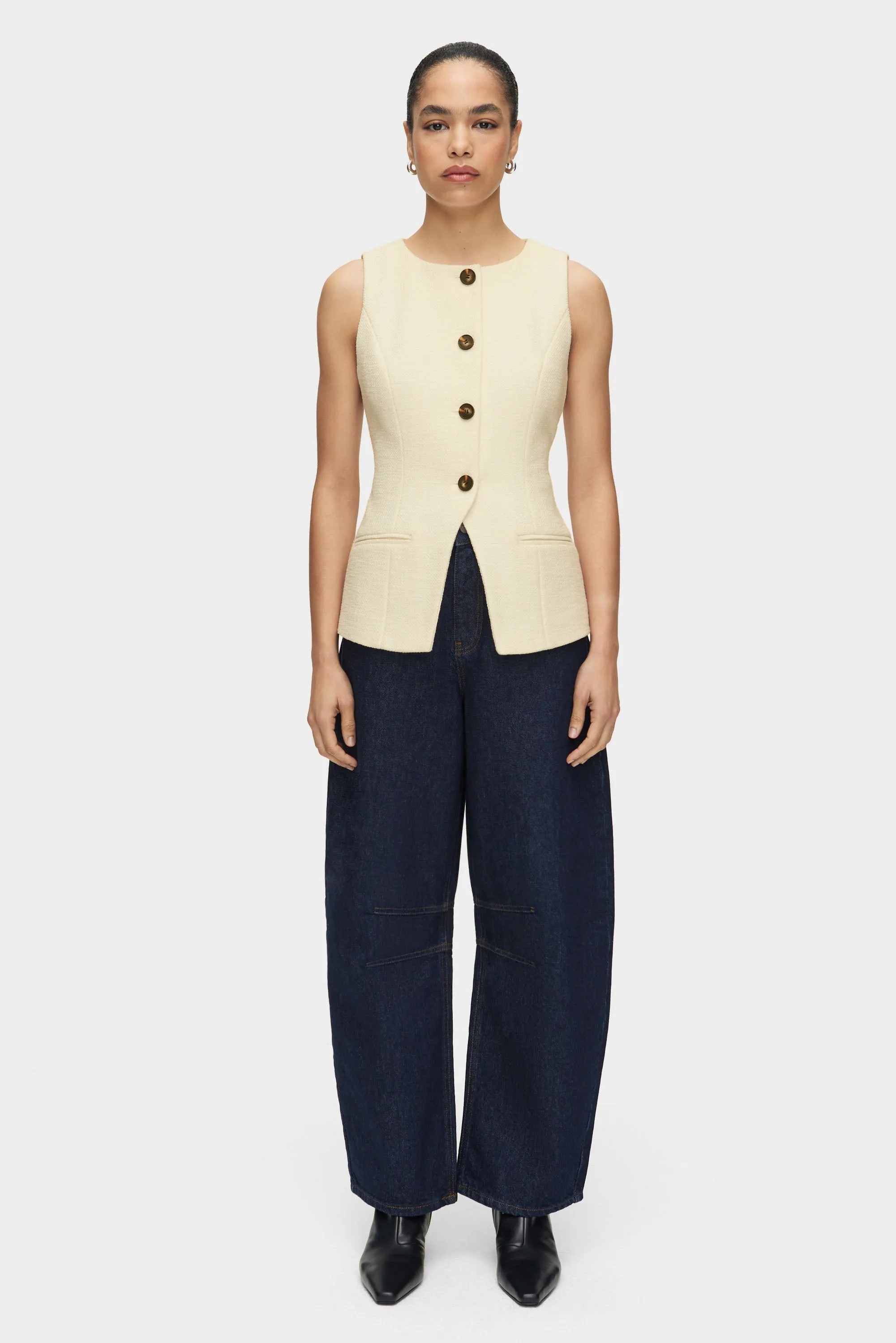 Leo Long Boucle Waistcoat sold by Aligne product image thumbnail 2