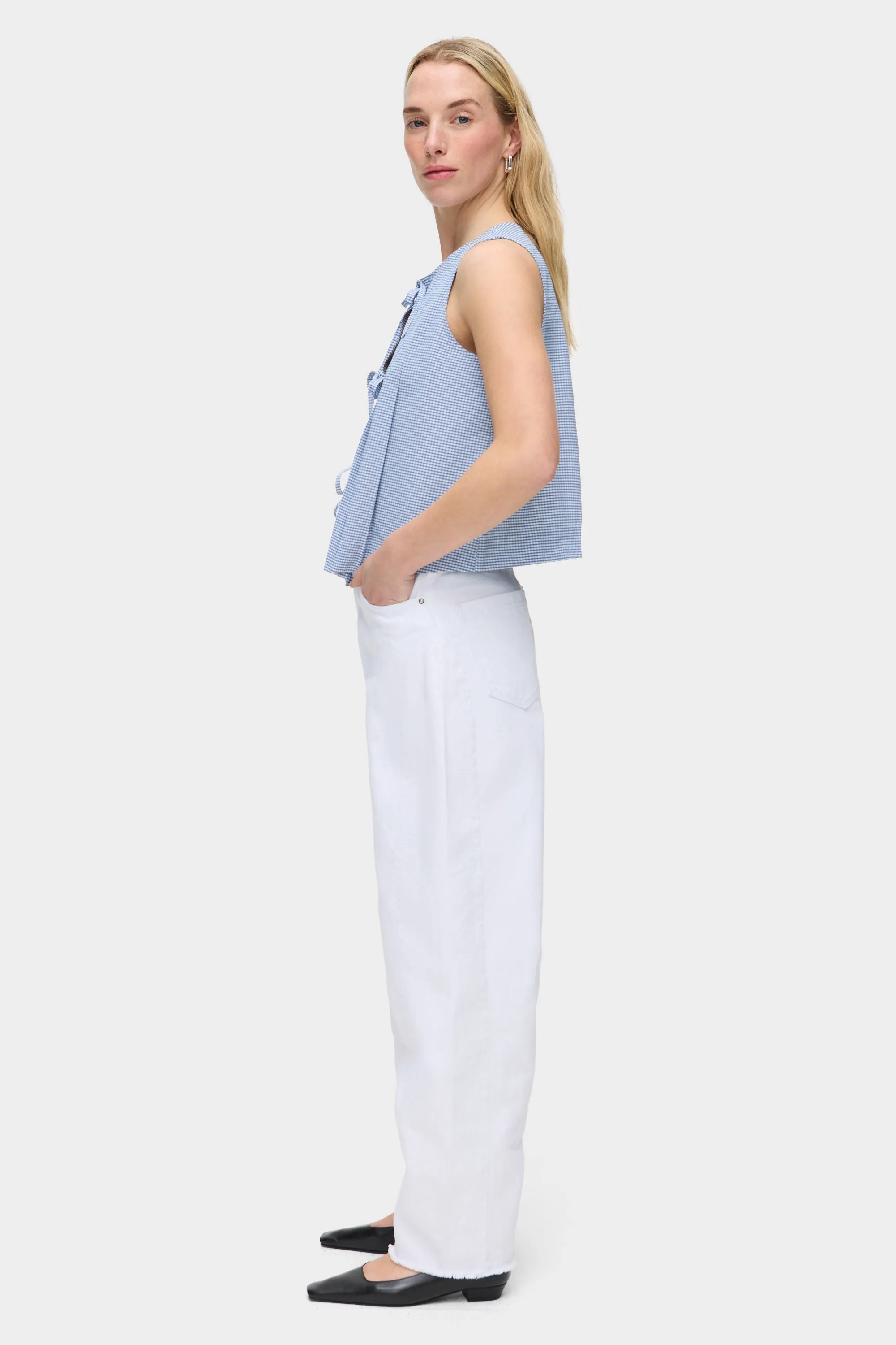 Tally Checked Tie Detail Top sold by Aligne product image thumbnail 3