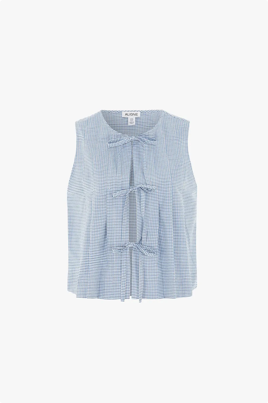 Tally Checked Tie Detail Top sold by Aligne product image thumbnail 5