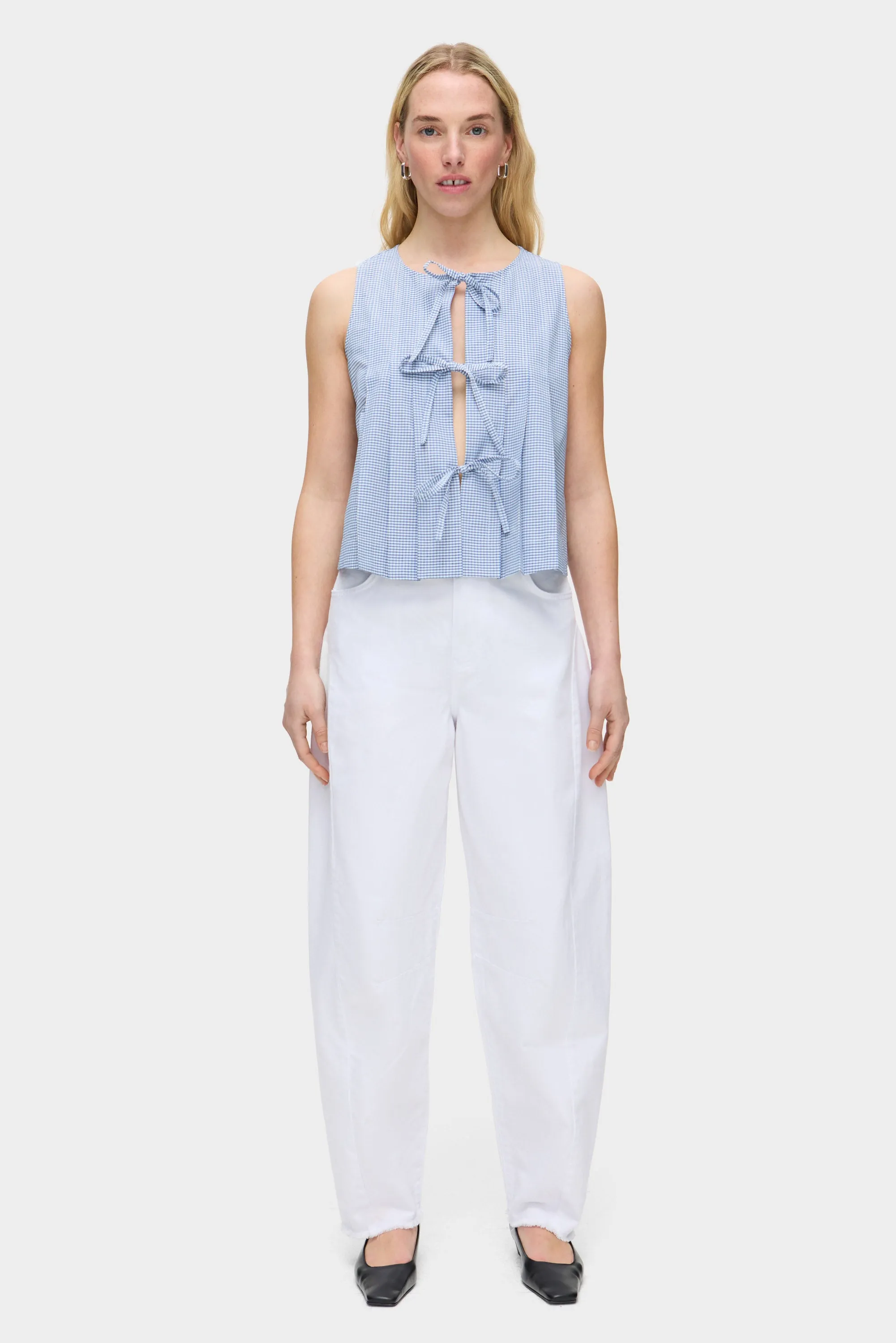 Tally Checked Tie Detail Top sold by Aligne product image thumbnail 2