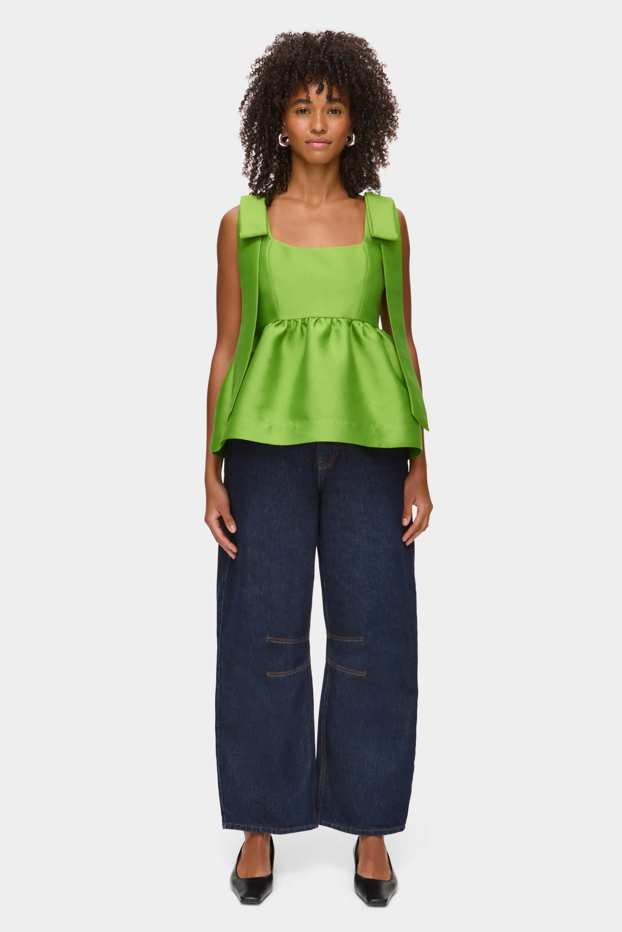 Alina Bow Peplum Satin Top sold by Aligne product image thumbnail 2