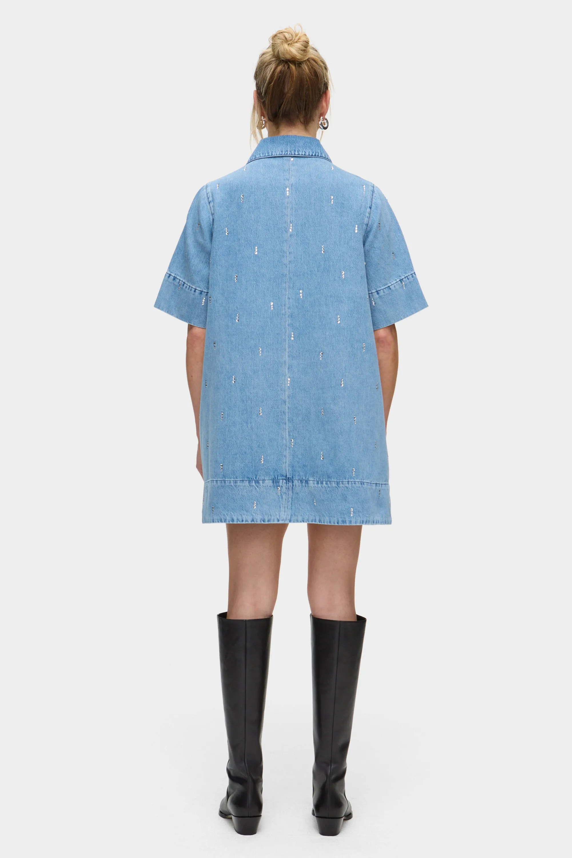 Grace Diamante Short Sleeve Denim Dress sold by Aligne product image thumbnail 4