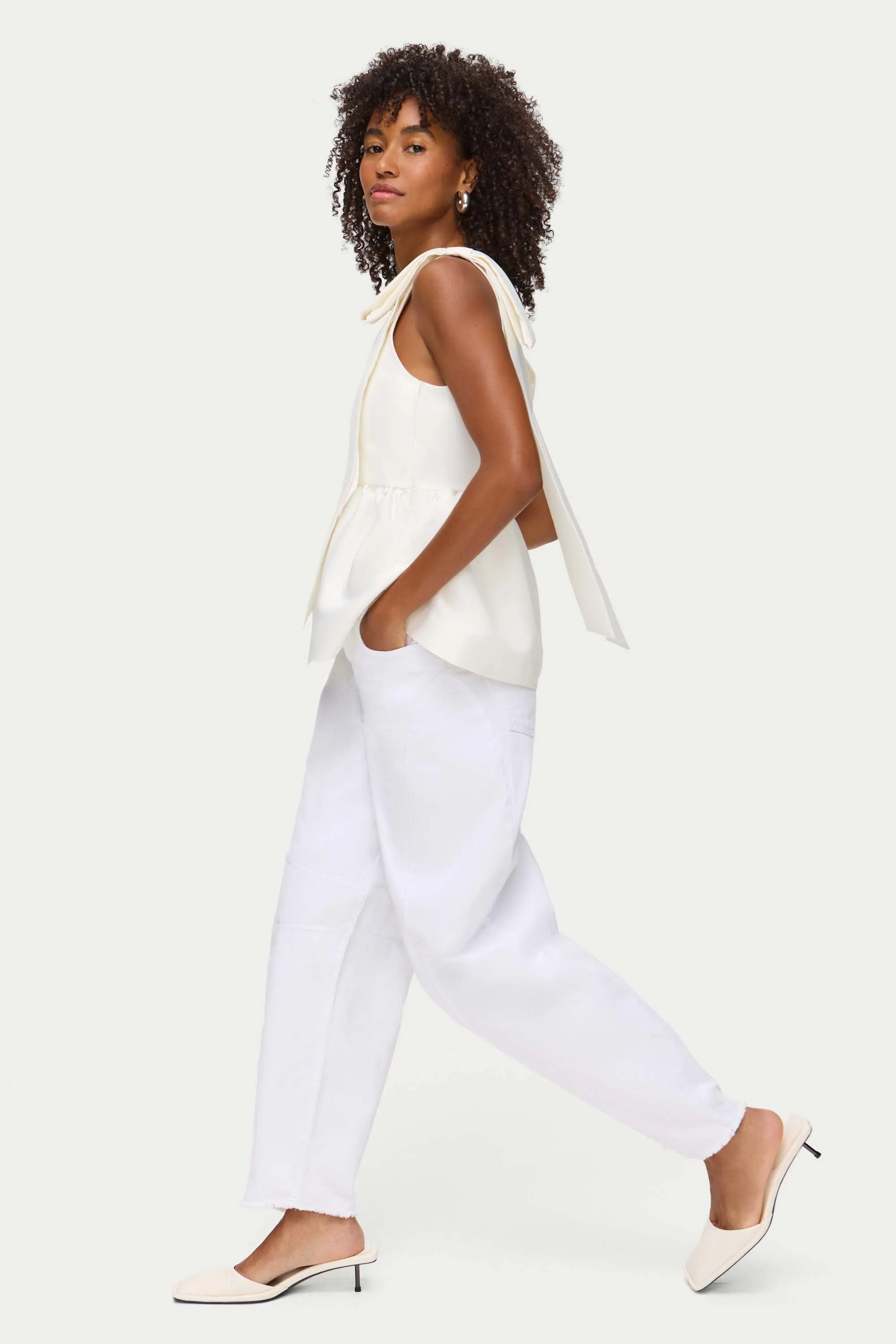 Alina Bow Peplum Satin Top sold by Aligne product image thumbnail 3