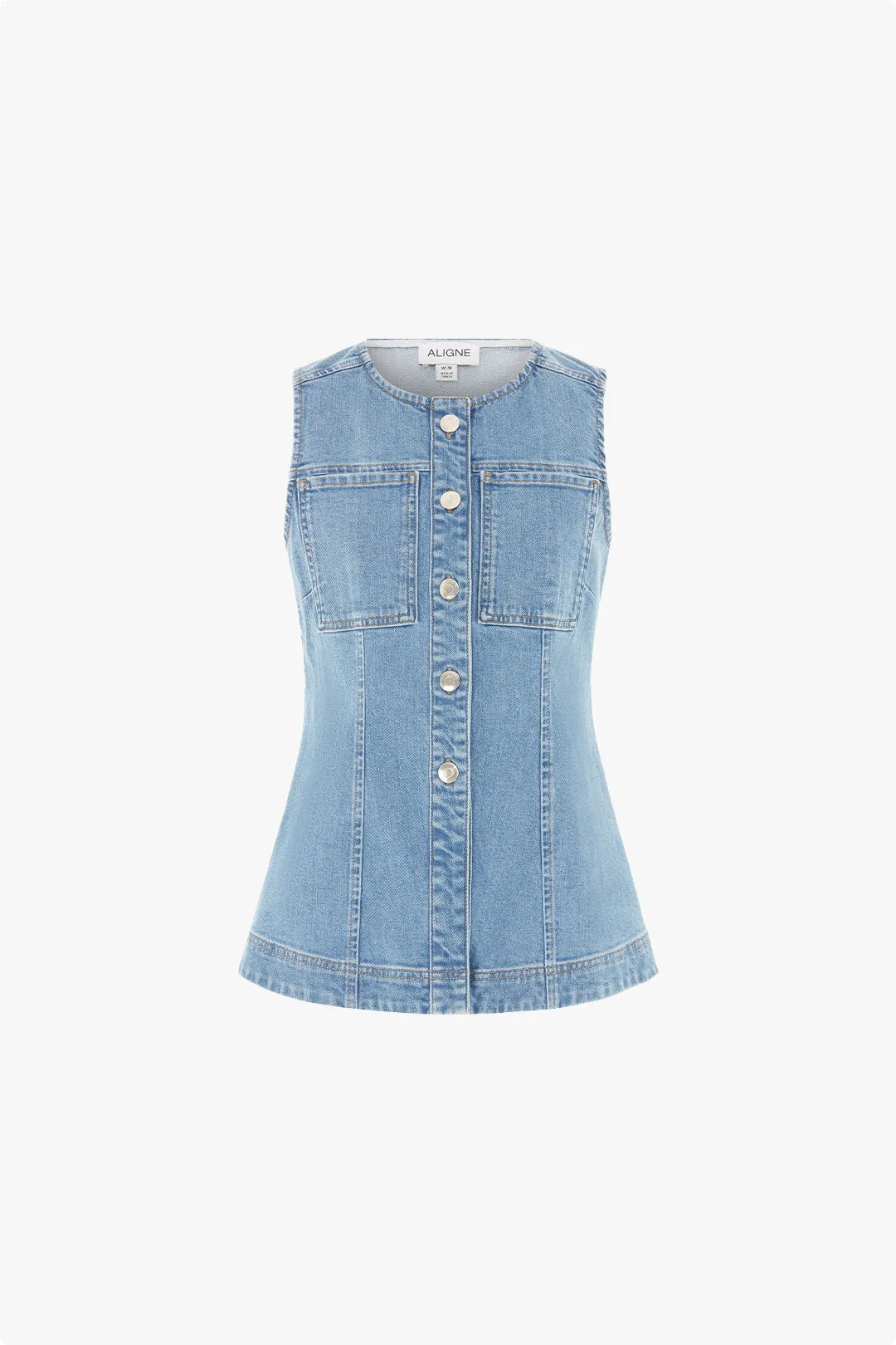 Duke Denim Waistcoat sold by Aligne product image thumbnail 5