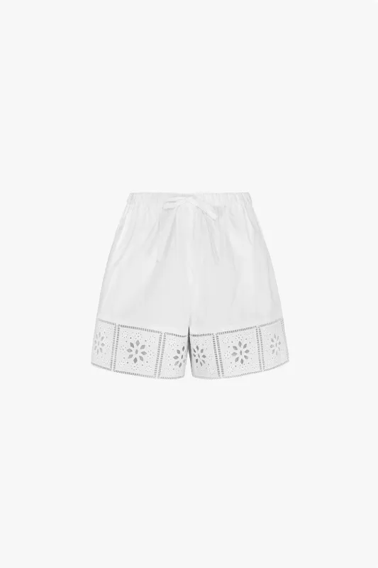 Chelsea Broderie Organic Cotton Shorts sold by Aligne