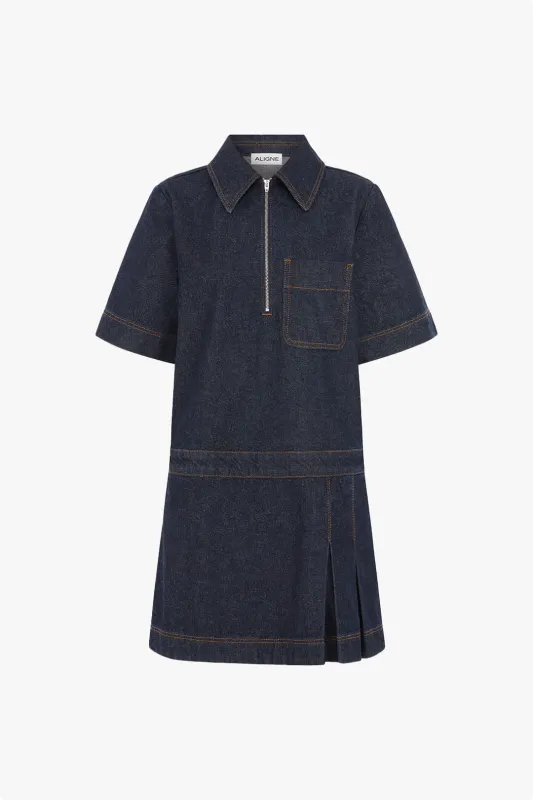 Yolanda Pleated Denim Dress sold by Aligne