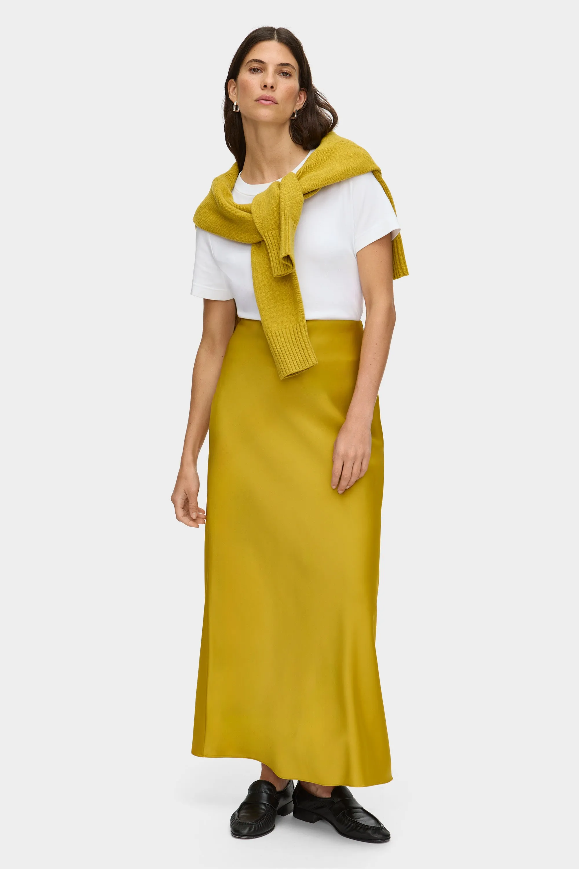 Harris Satin Maxi Skirt sold by Aligne