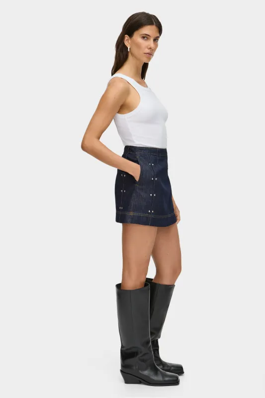 Hadley Studded Denim Mini Skirt sold by Aligne