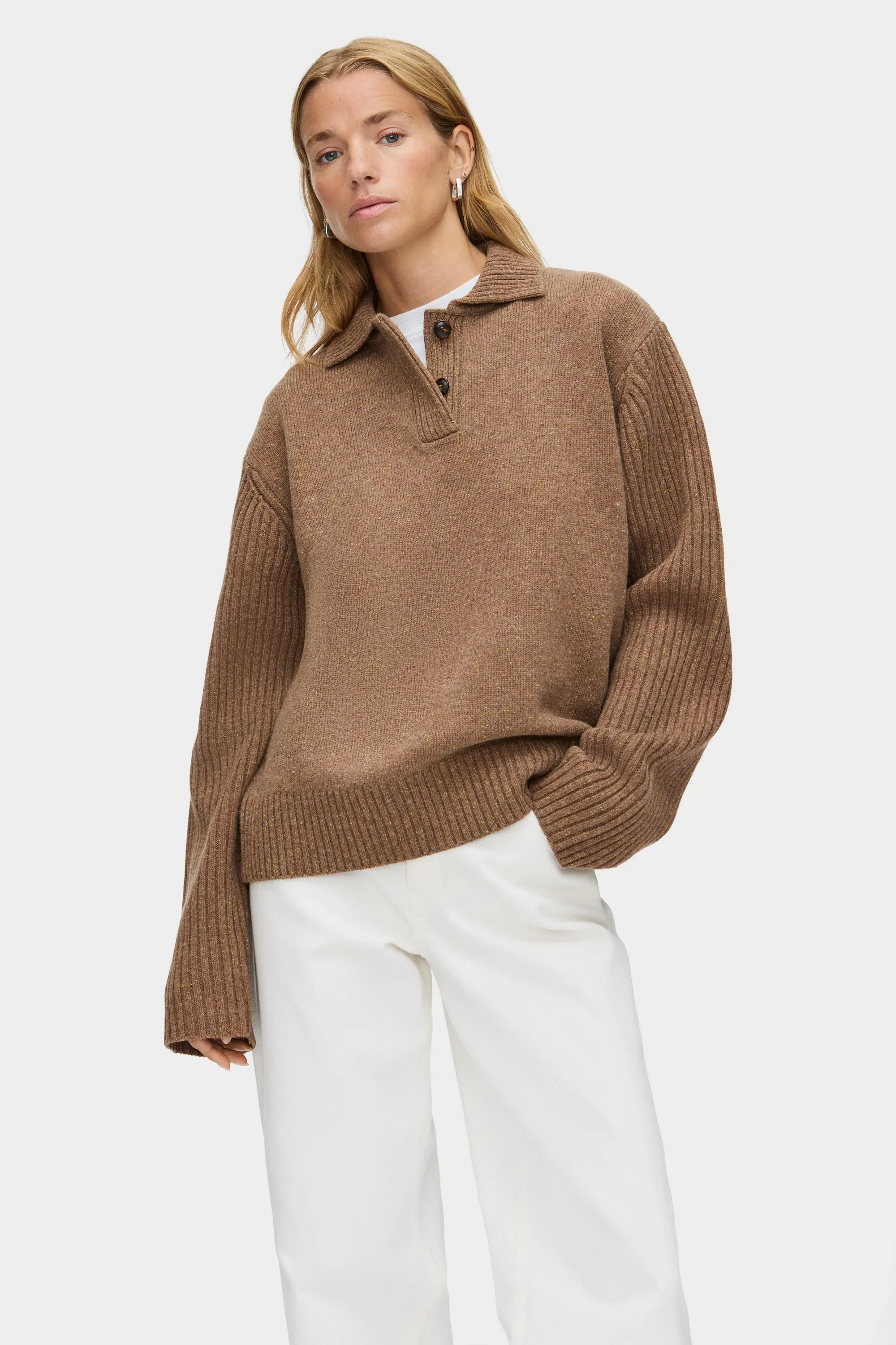 Jill Knitted Polo Jumper sold by Aligne