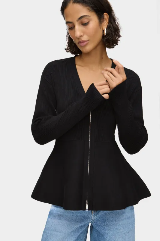 Faye Waisted Peplum Cardigan sold by Aligne