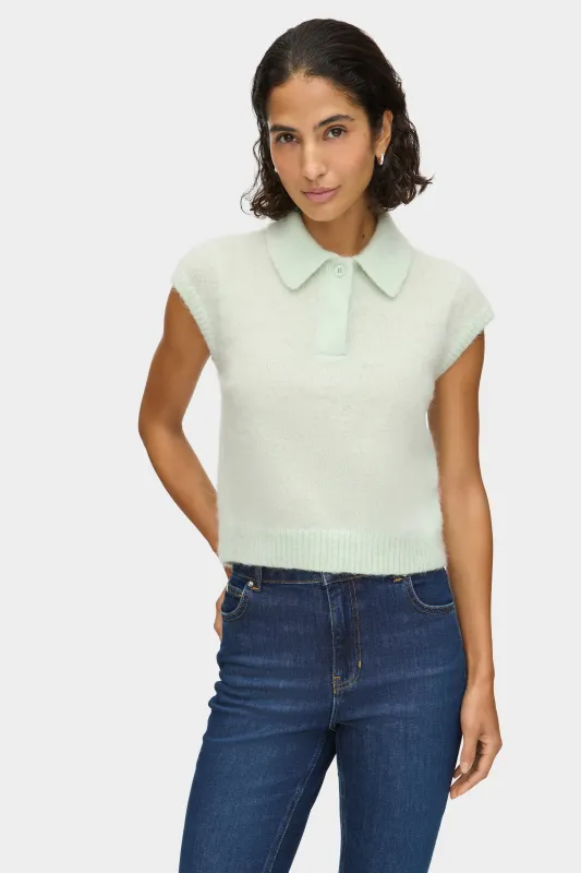 Lexi Mohair Knit Polo Top sold by Aligne