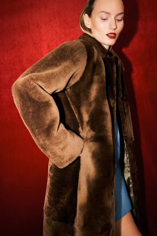 Rafella Shearling Fur Coat sold by Aligne