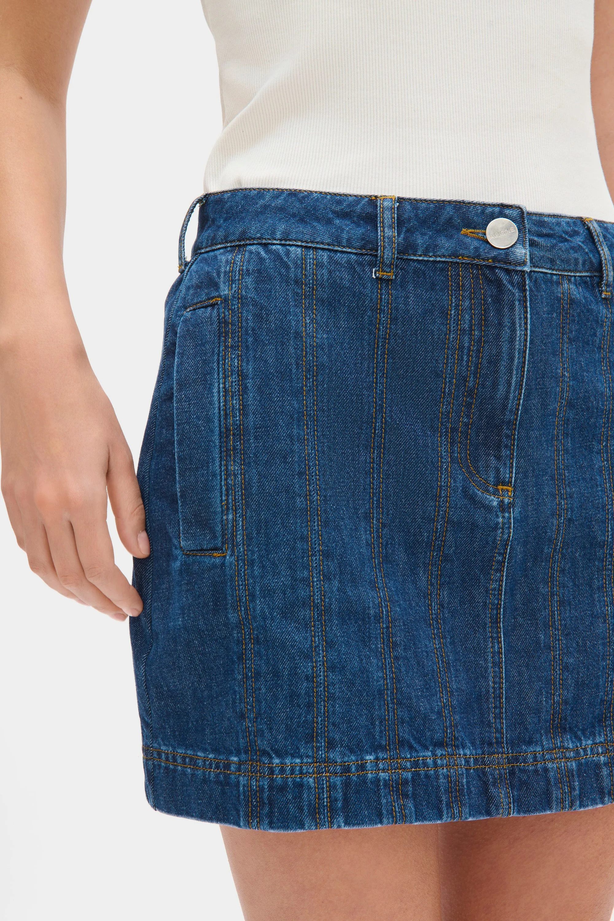 Garnet Denim Mini Skirt sold by Aligne product image thumbnail 2