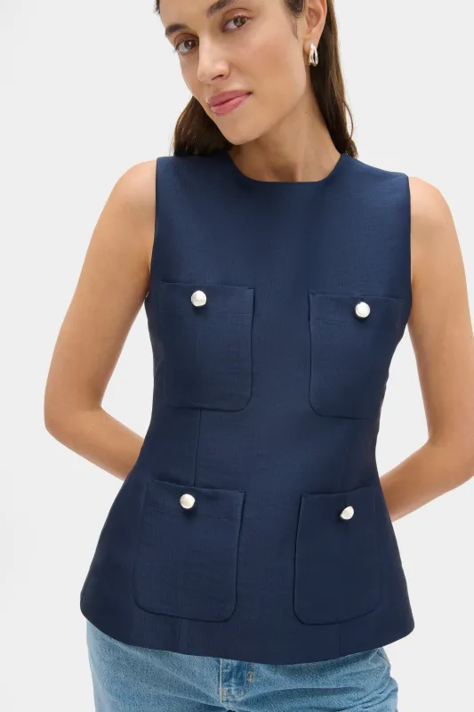 Alma Sleeveless Satin Top made by Aligne