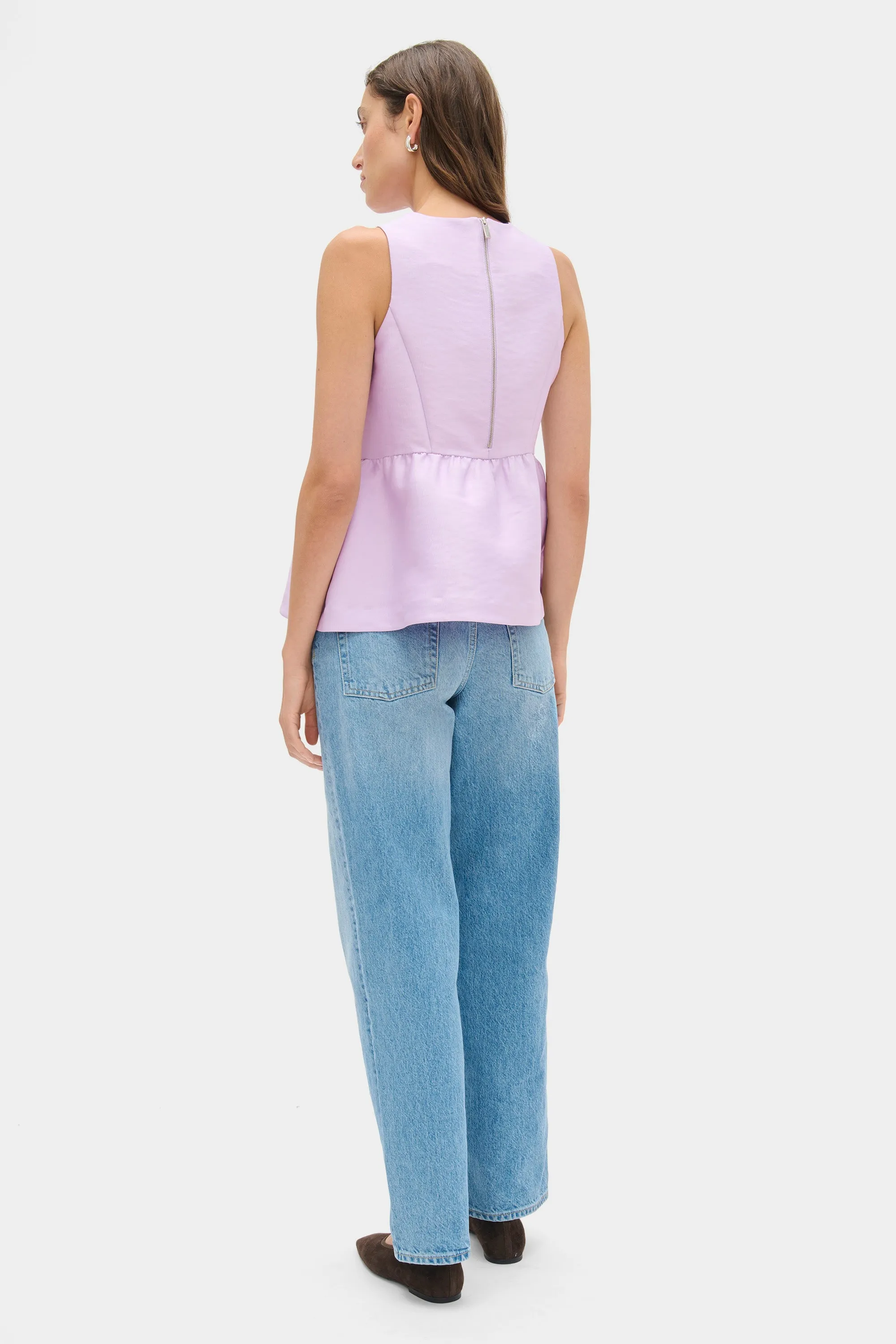 Solstice Peplum Satin Top sold by Aligne product image thumbnail 4