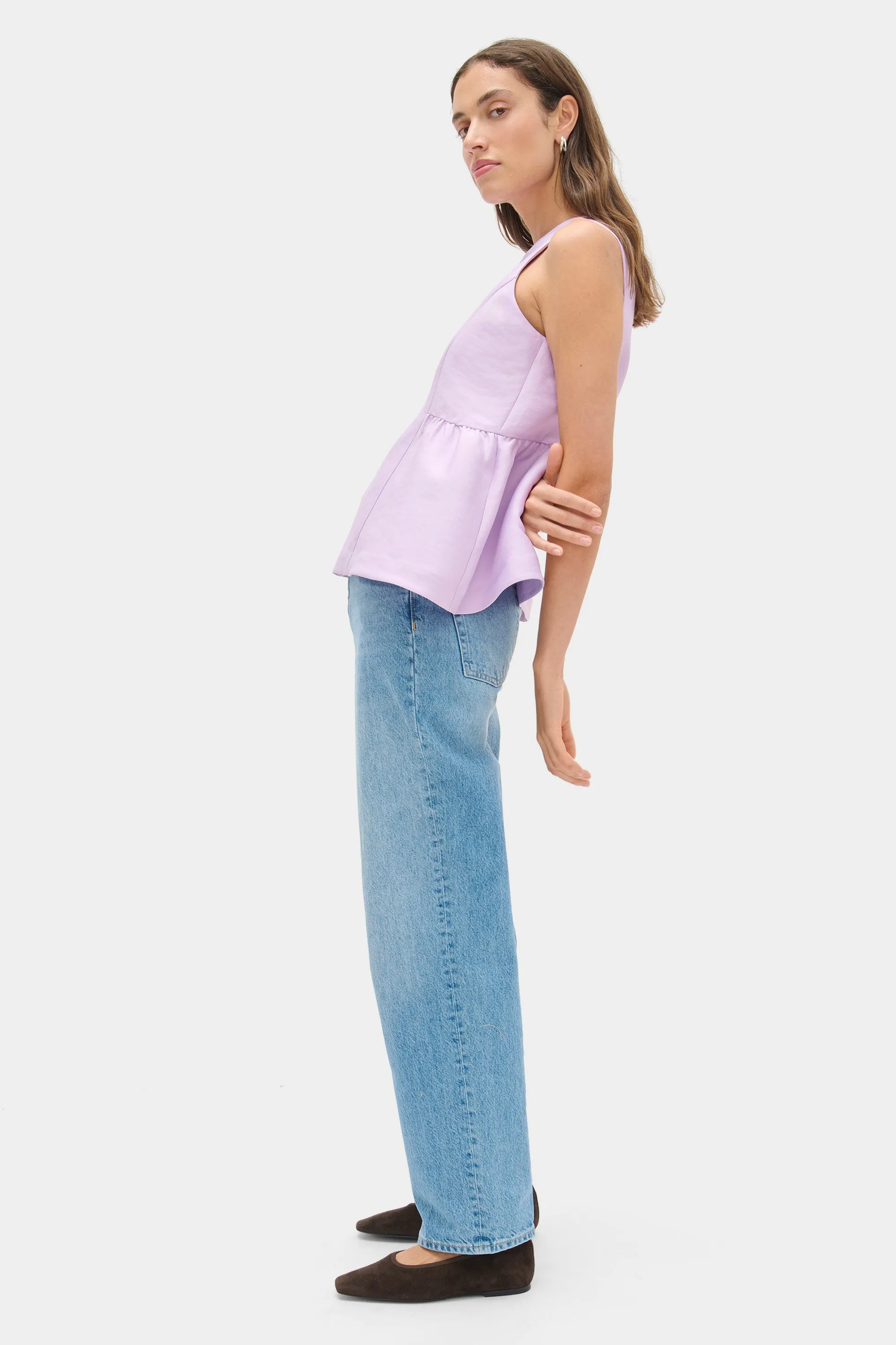 Solstice Peplum Satin Top sold by Aligne product image thumbnail 3