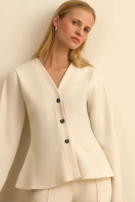 Azalea Peplum Ponte Top made by Aligne