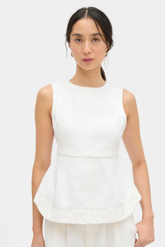 Chlo Sleeveless Peplum Denim Top sold by Aligne