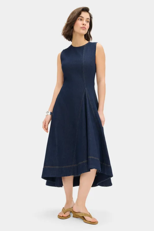 Liberty Sleeveless Denim Midi Dress made by Aligne