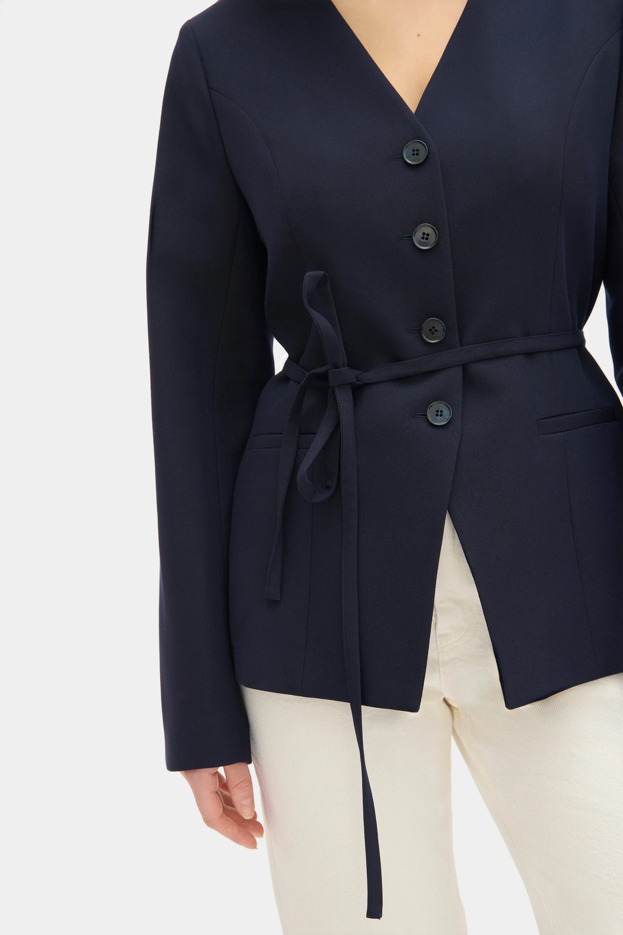 Parker V Neck Tie Blazer sold by Aligne product image thumbnail 3