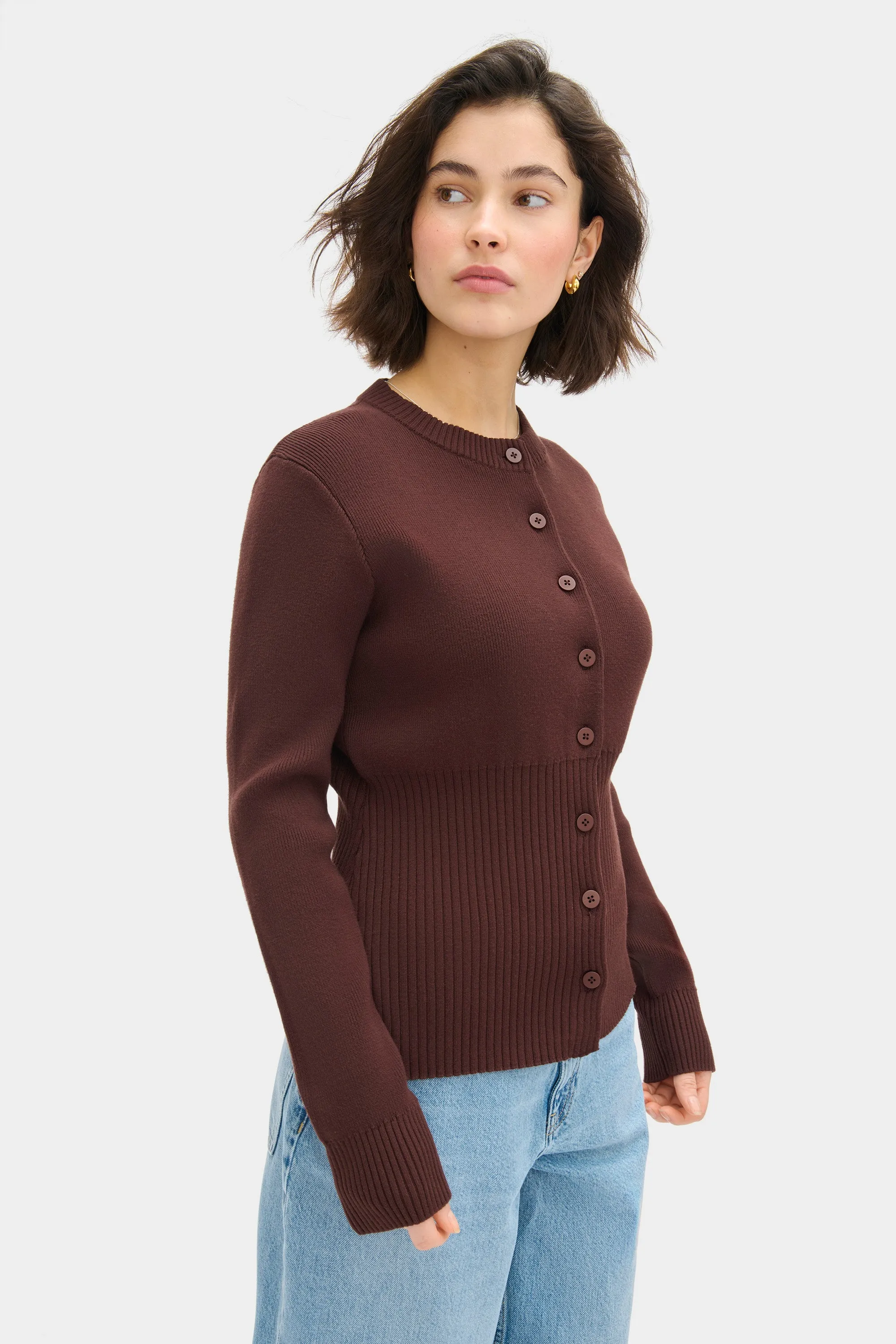 Ruby Ribbed Knitted Cardigan sold by Aligne product image thumbnail 3