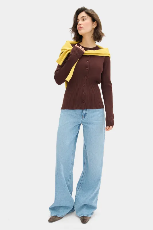 Ruby Ribbed Knitted Cardigan sold by Aligne