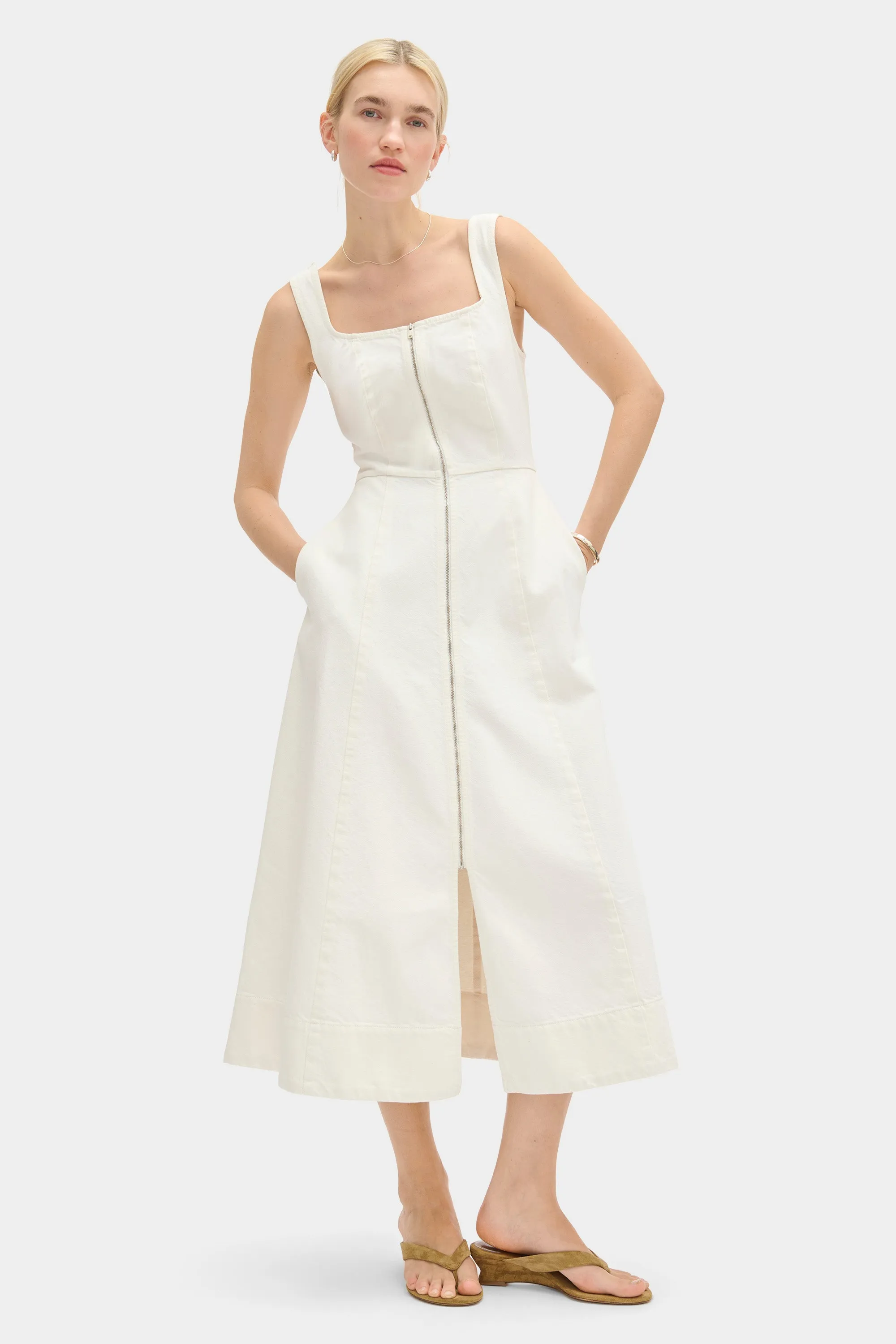 Paisley Denim Midi Dress sold by Aligne