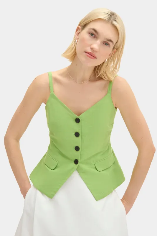 Apple Linen Waistcoat made by Aligne