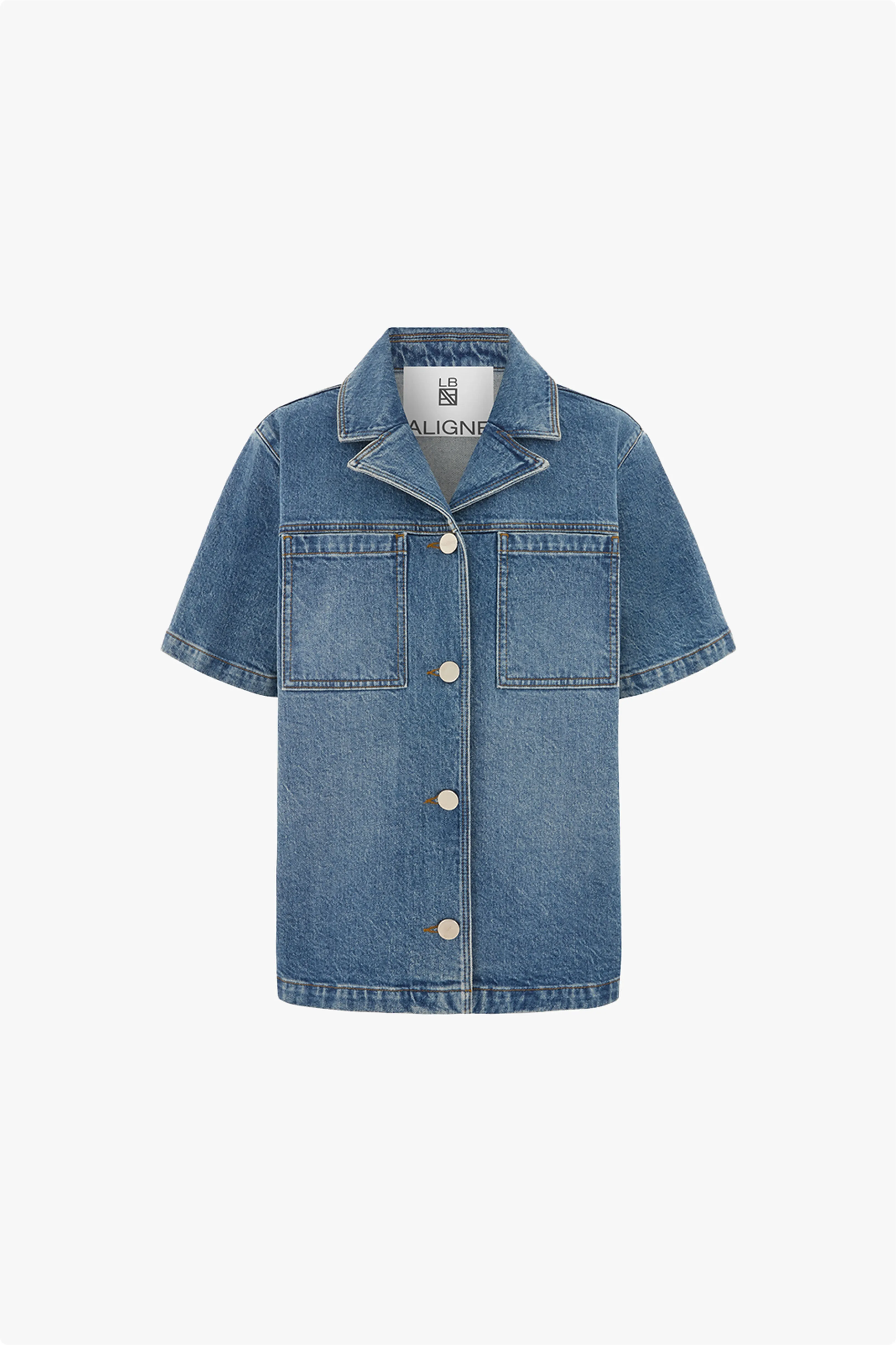 LB Carli Boxy Denim Polo Shirt sold by Aligne product image thumbnail 5