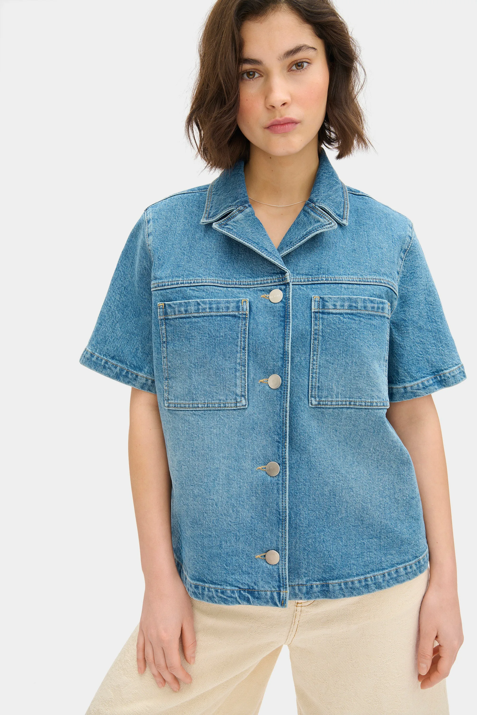 LB Carli Boxy Denim Polo Shirt sold by Aligne product image thumbnail 2