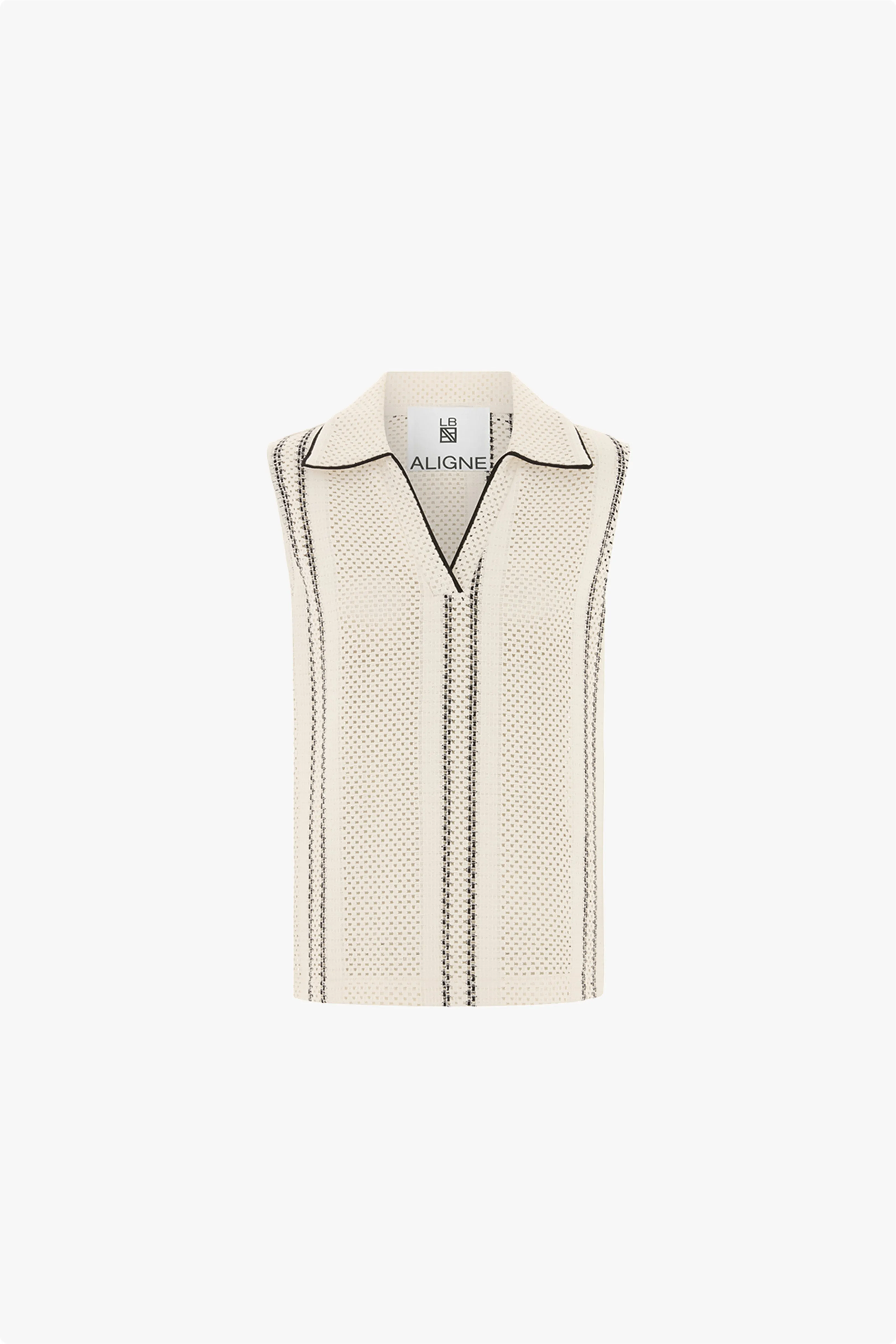 LB Sutton Crochet Sleeveless Polo Top sold by Aligne product image thumbnail 5