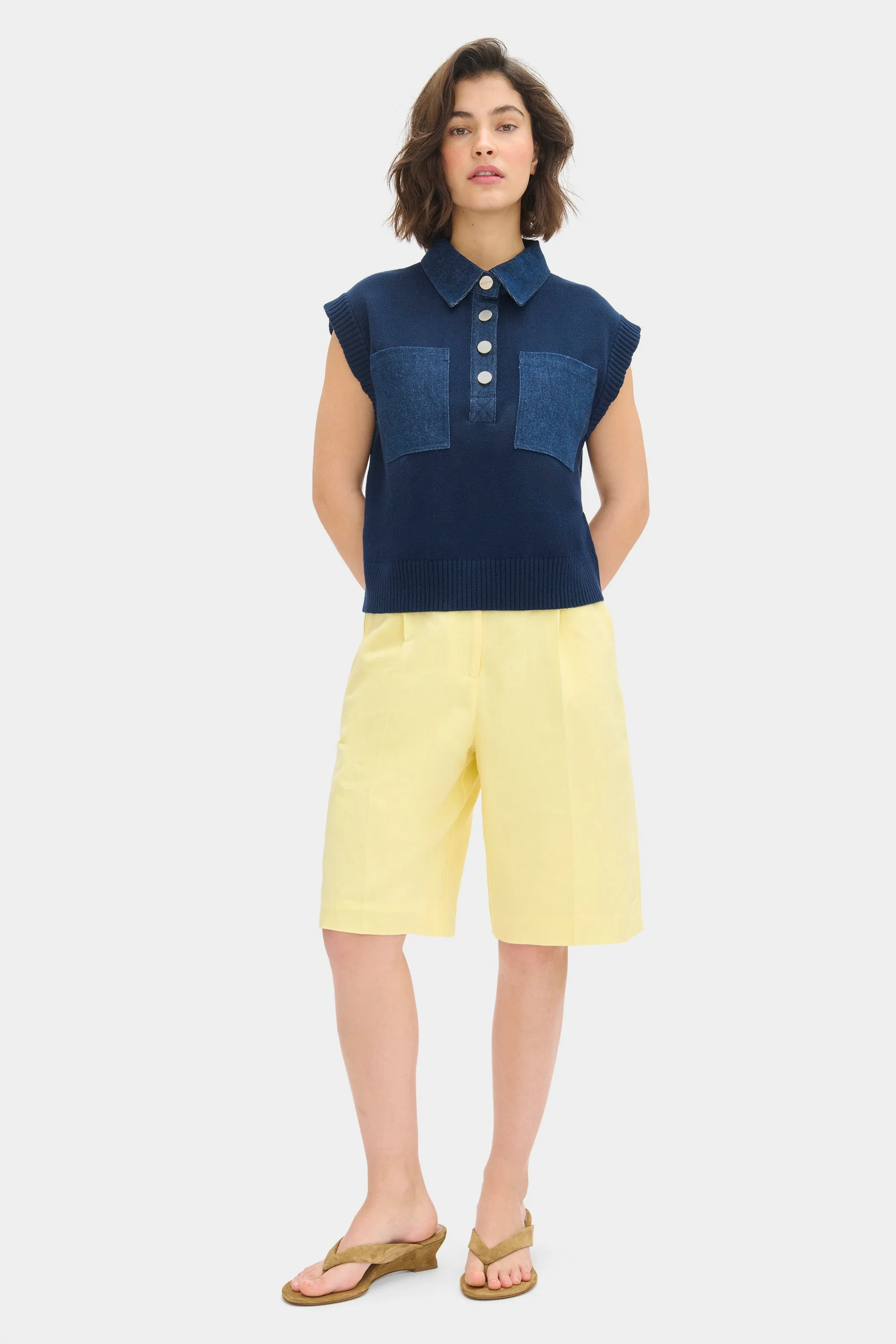 LB Everyest Denim Knitted Top sold by Aligne