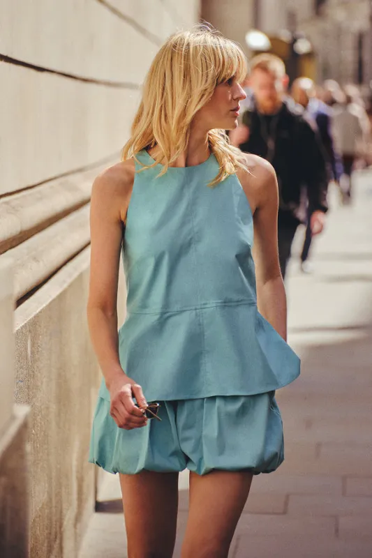 Carlos Poplin Peplum Top made by Aligne