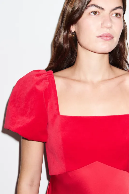 Hetty Velvet Satin Mix Midi Dress made by Aligne
