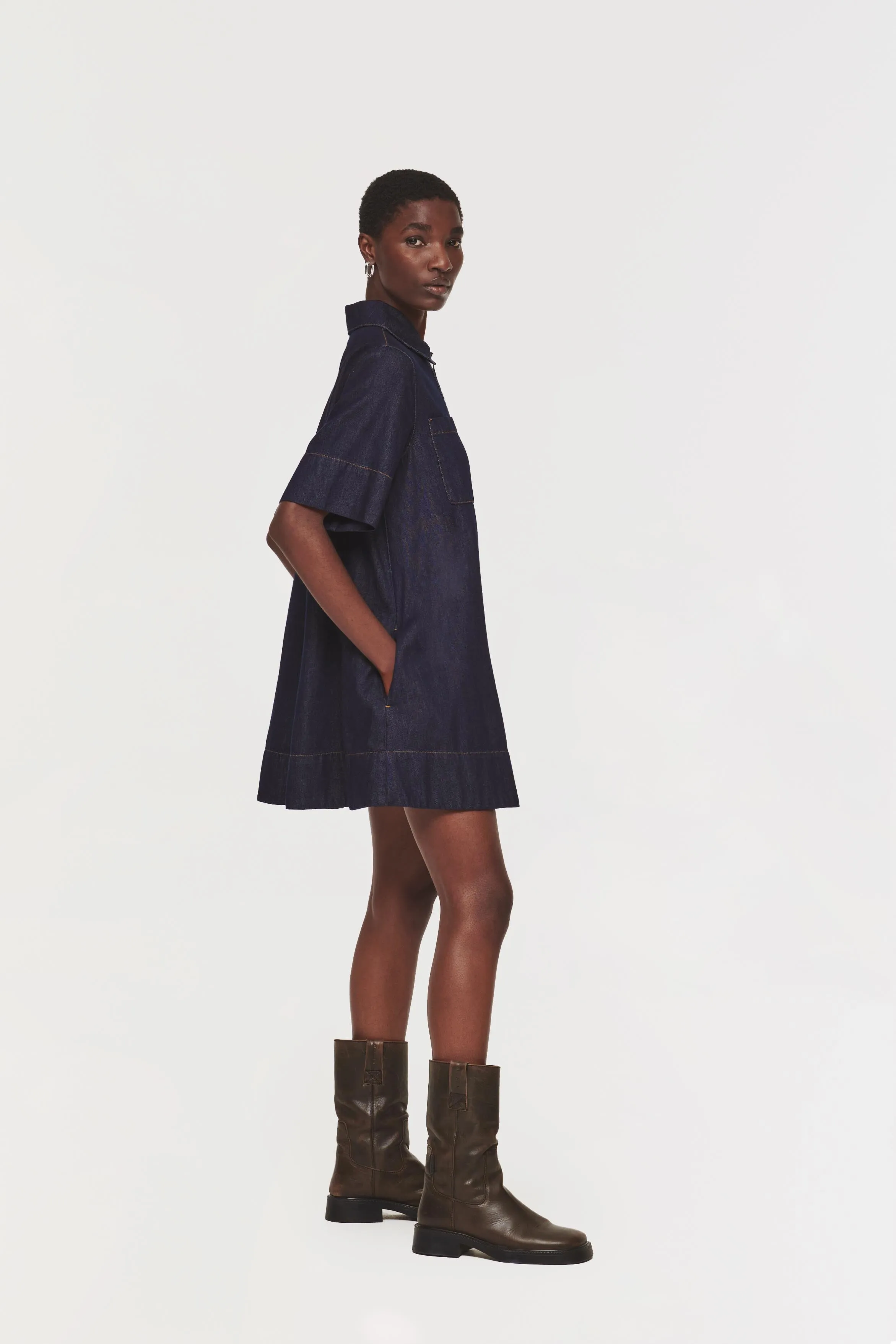 Grace Denim Pocket Mini Dress sold by Aligne product image thumbnail 3