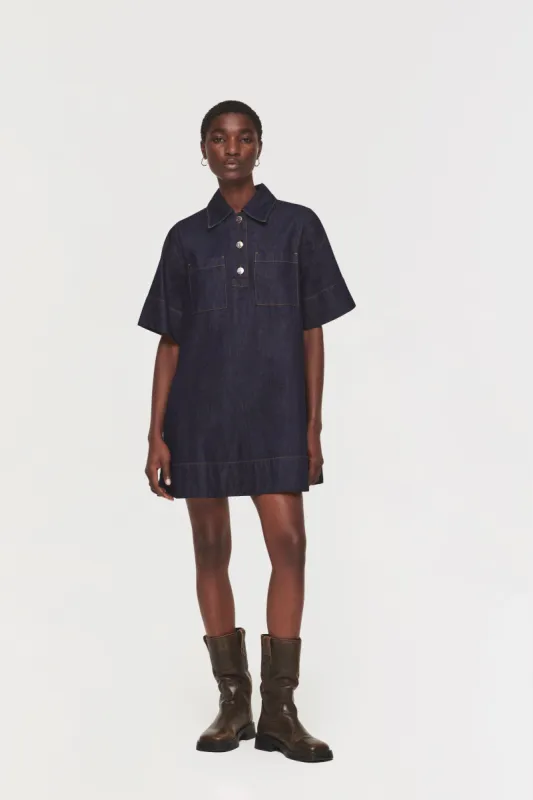 Grace Denim Pocket Mini Dress sold by Aligne