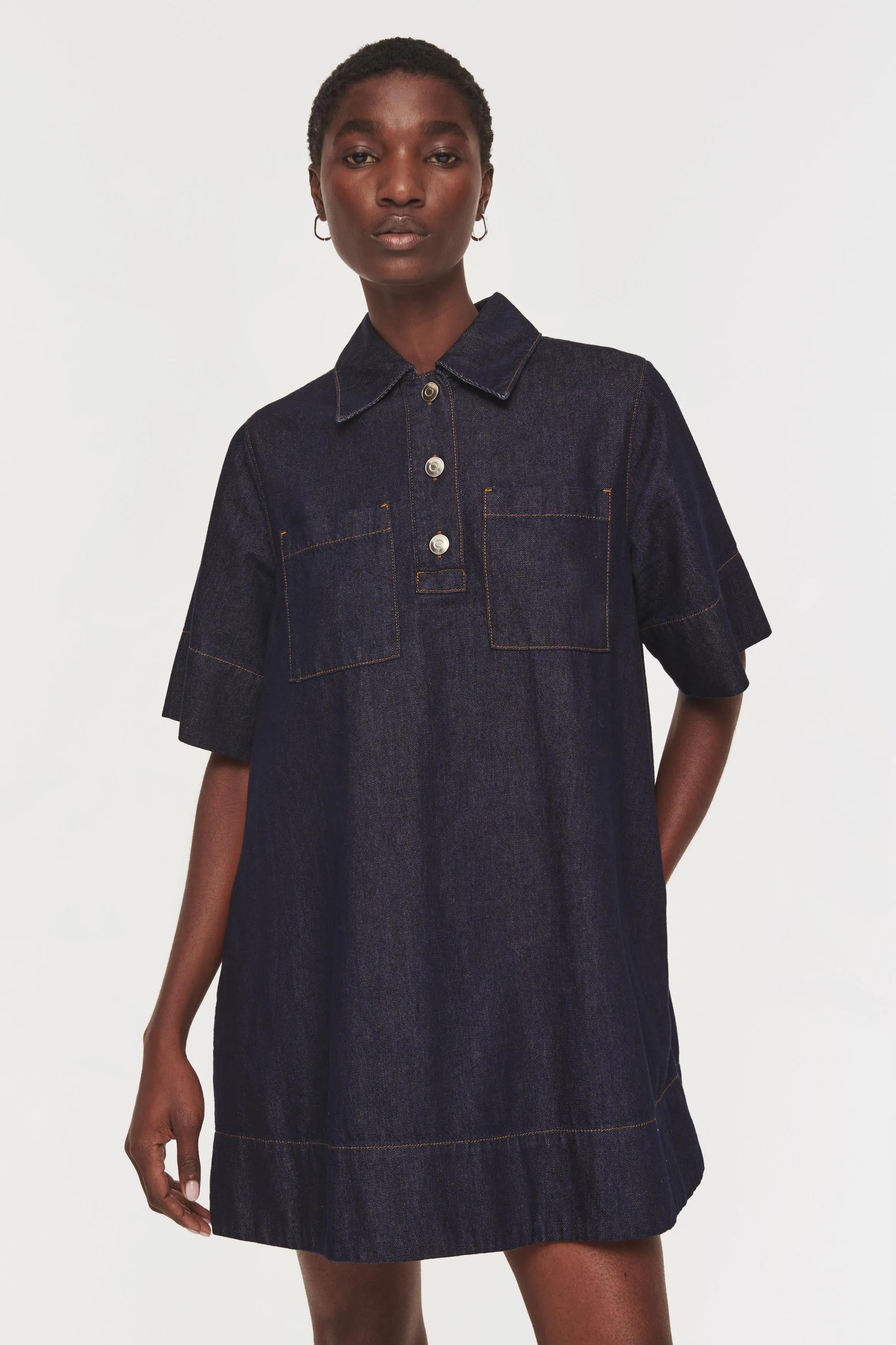 Grace Denim Pocket Mini Dress sold by Aligne product image thumbnail 2