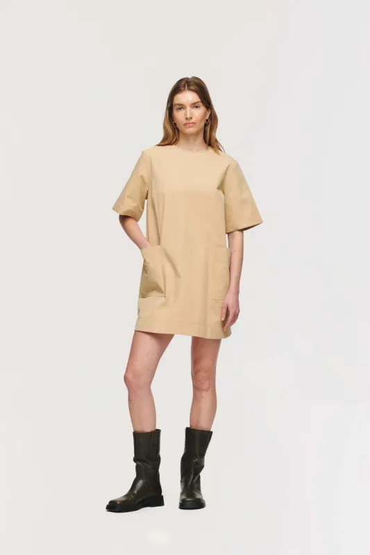 Garcelle Box Pleat Dress sold by Aligne