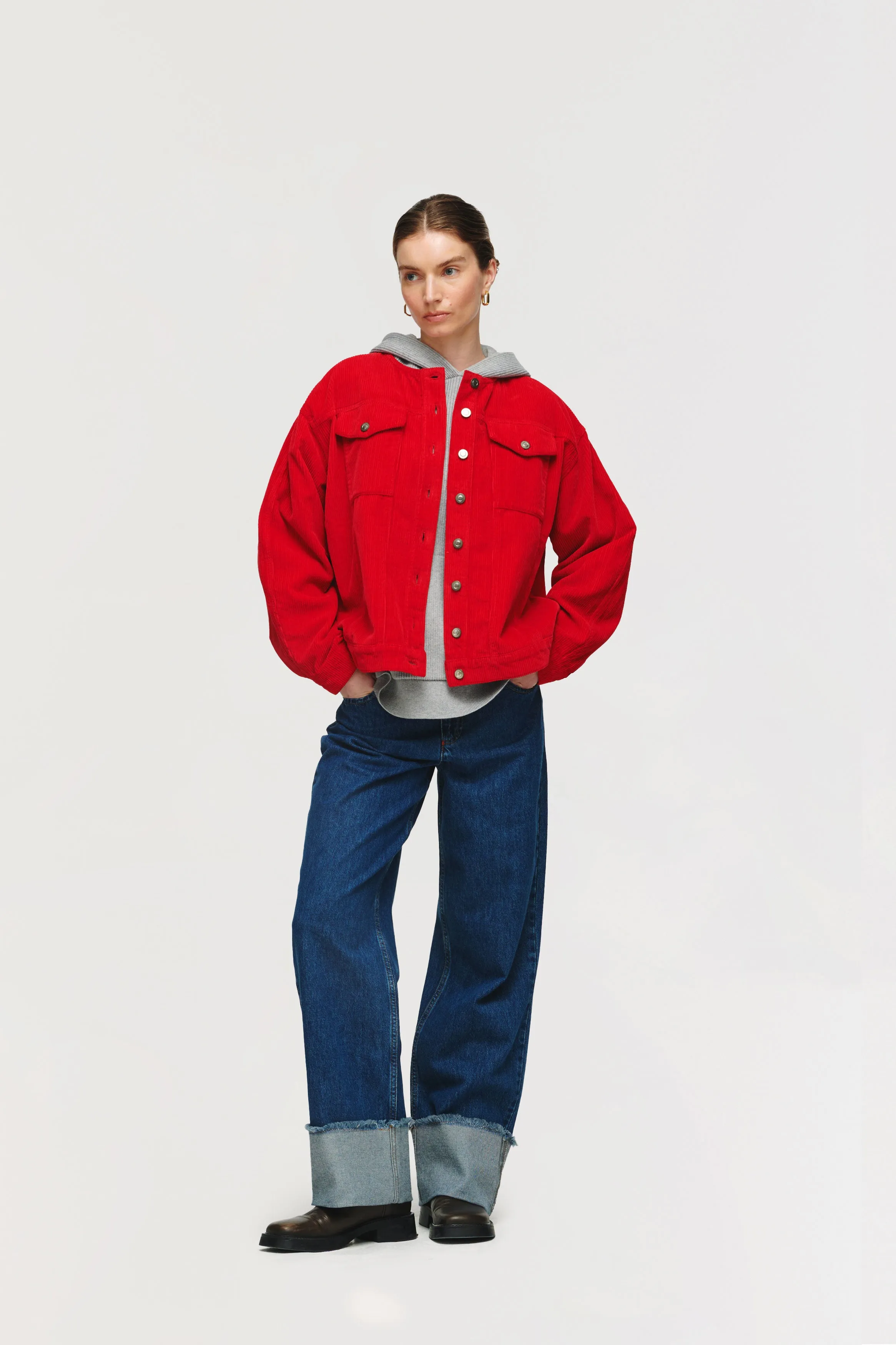 Moto Cord Collarless Jacket sold by Aligne product image thumbnail 3