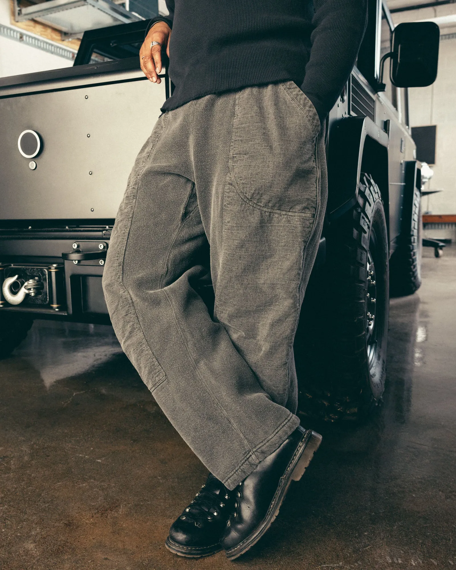Double Front Sweatpants - Pigment Black sold by Soft Goods Detroit product image thumbnail 2