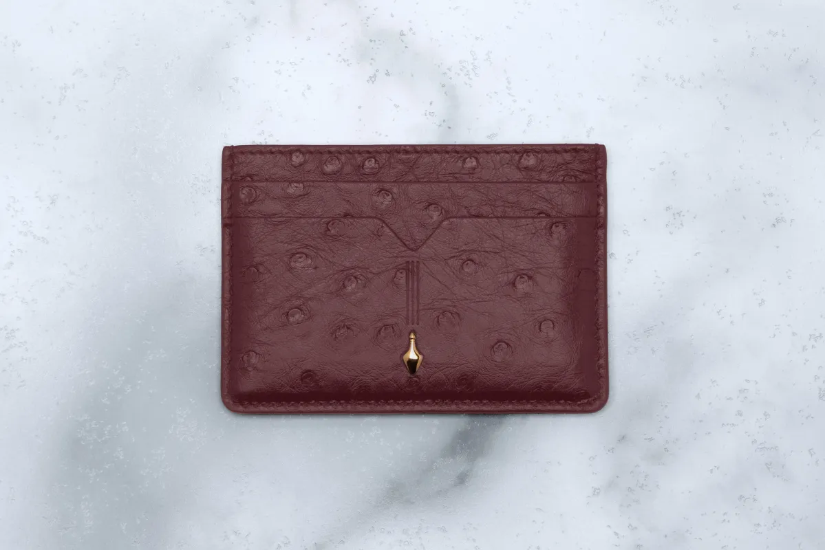 THEODORE CARD HOLDER - OSTRICH sold by Jacques Marie Mage