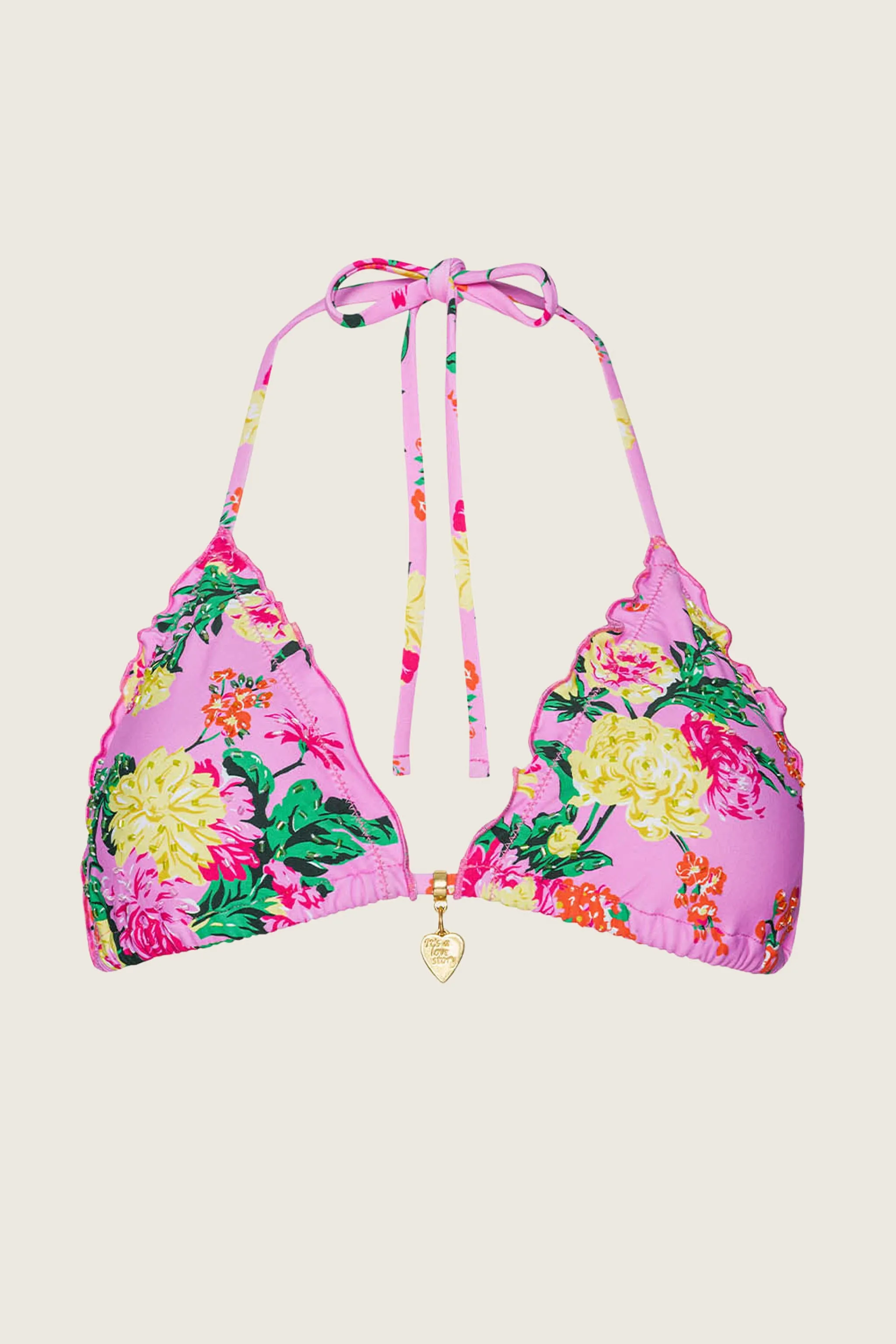 PJS x PQ Swim Dahlia Embroidered Lettuce Edge Triangle Top sold by PQ Swim product image thumbnail 2