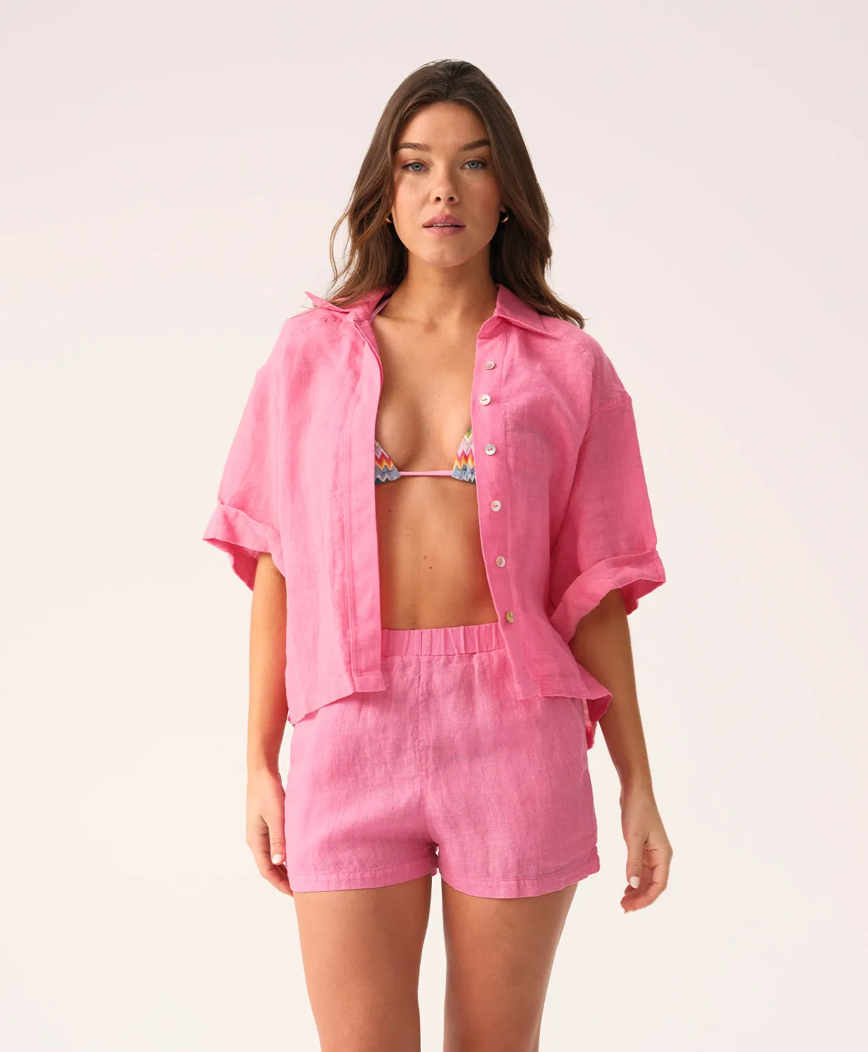 Hot Pink Linen Short sold by PQ Swim product image thumbnail 5