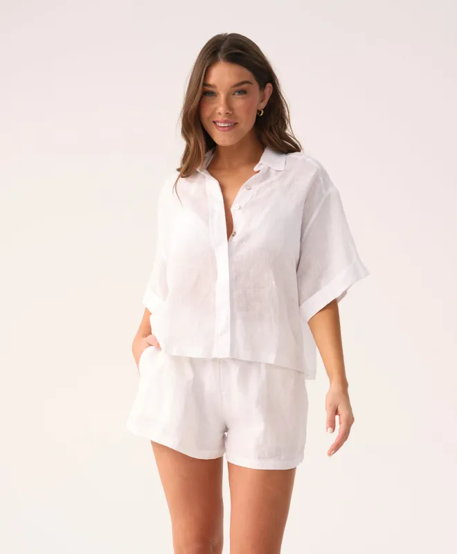 Water Lily Linen Top sold by PQ Swim