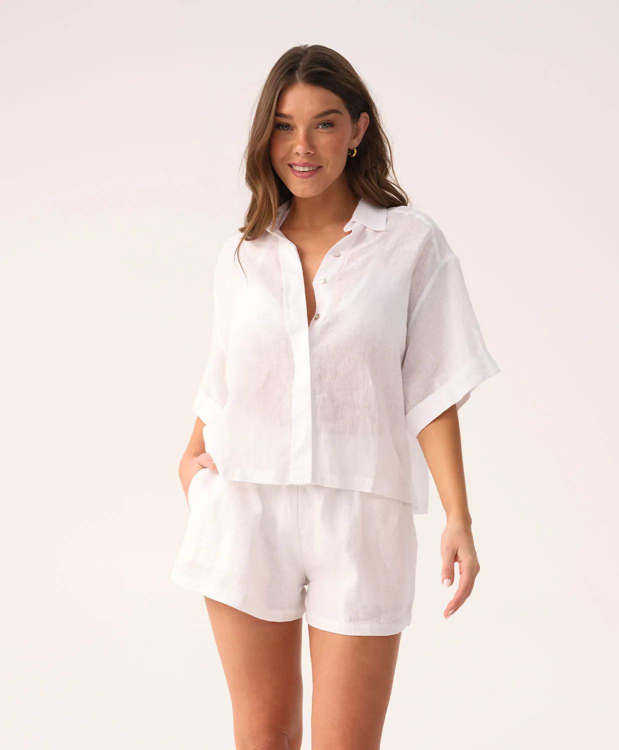 Water Lily Linen Top sold by PQ Swim