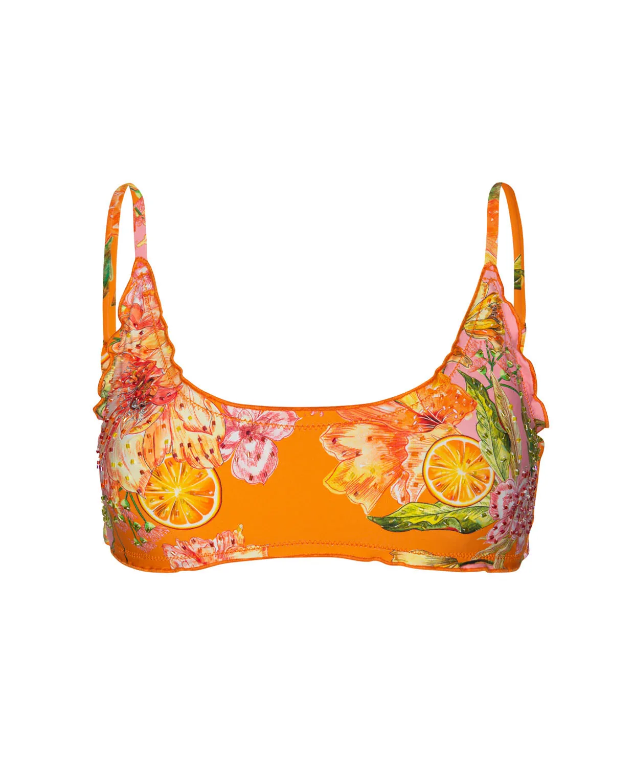Clementine Embroidered Lettuce Edge Bralette Top sold by PQ Swim product image thumbnail 2