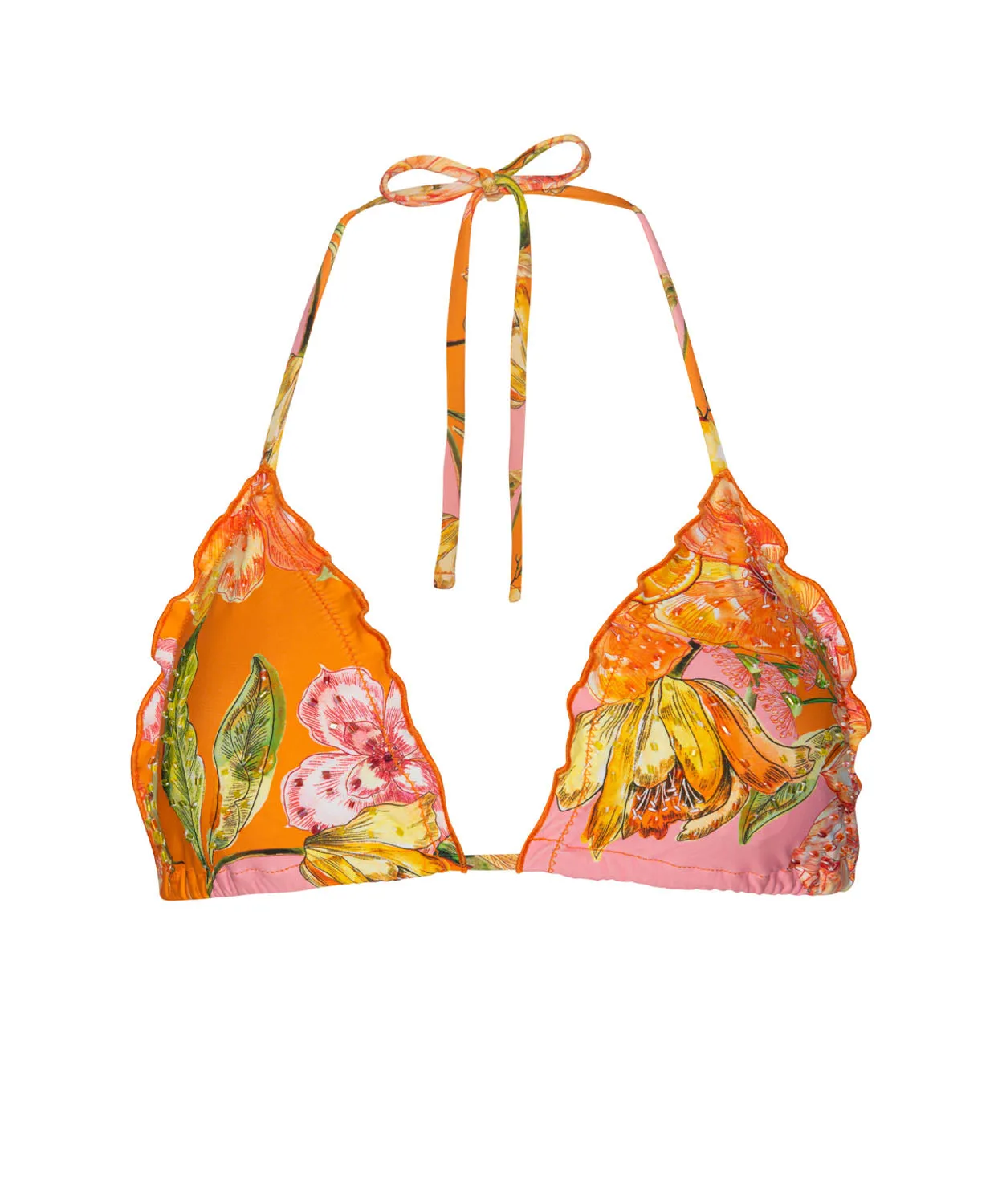 Clementine Embroidered Lettuce Edge Triangle Top (FINAL SALE) sold by PQ Swim product image thumbnail 2