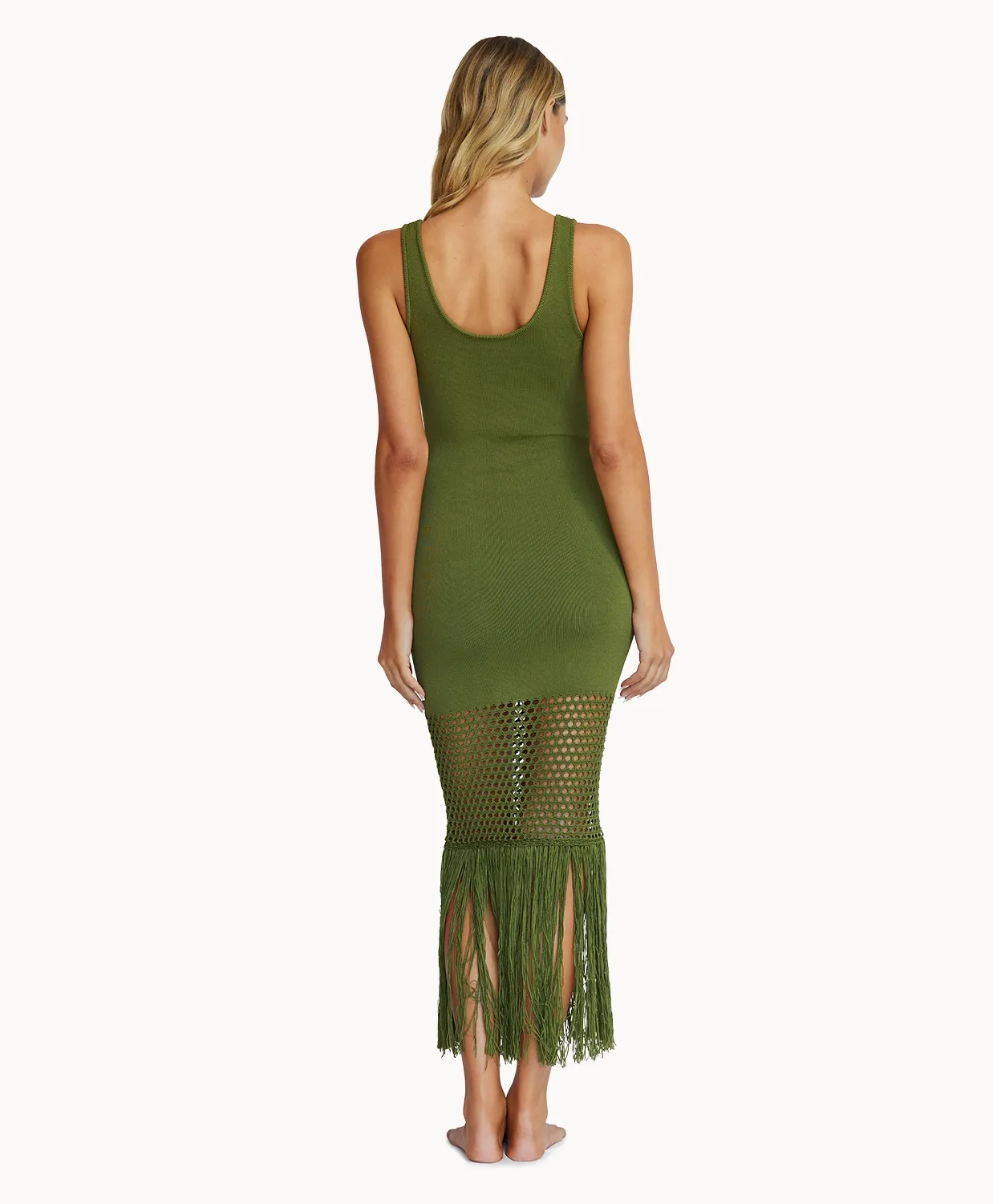 Olive Claudia Fringe Dress (FINAL SALE) sold by PQ Swim product image thumbnail 4