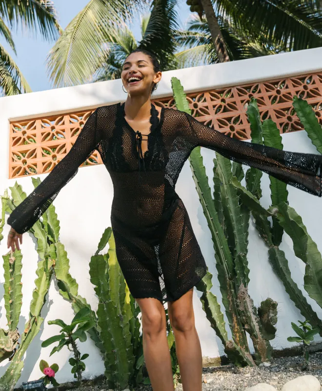 Black Bell Sleeve Tunic (FINAL SALE) sold by PQ Swim