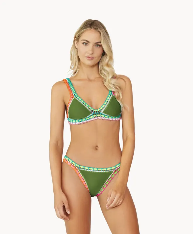 Ferrarini by PQ Swim Olive Crochet Top sold by PQ Swim